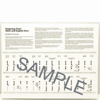 Fingering Chart for Oboe and English Horn
